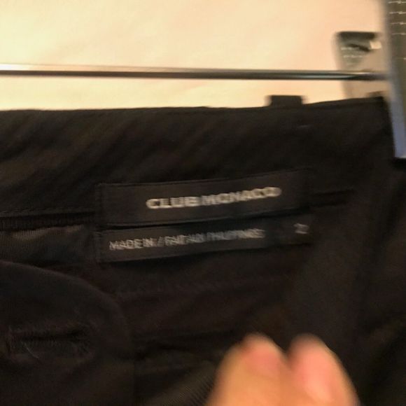 Club Monaco Cotton Black  Solid Wide Leg Career Dress Trousers Pants size 0 - Picture 2 of 7